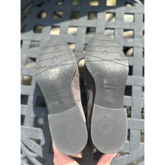 Aquatalia Suede Loafers Women’s 6.5 Gray Made in Italy Slip-On - Picture 4 of 7